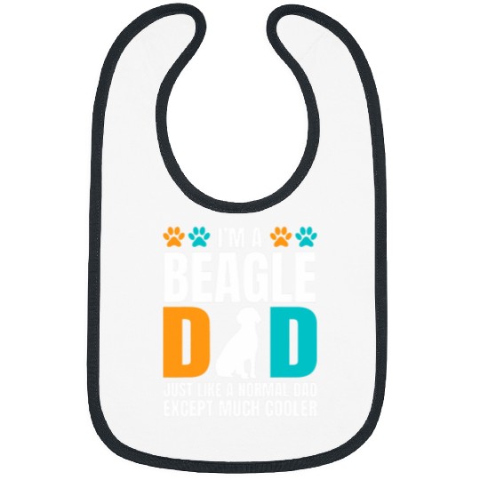 Beagle Dad Not Normal But Cooler Funny Dog Lover Bibs