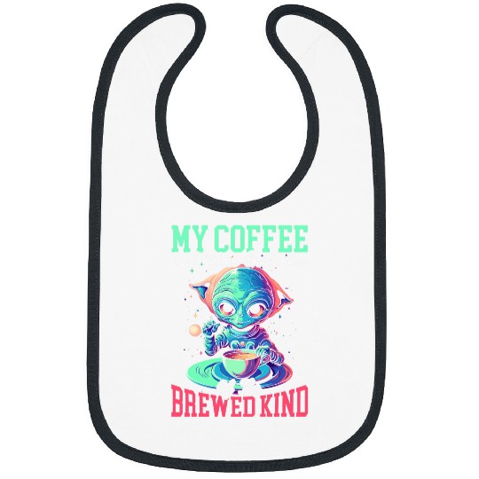 Alien Coffee Lover caffeines Drinker UFO Extraterrestrial Bibs