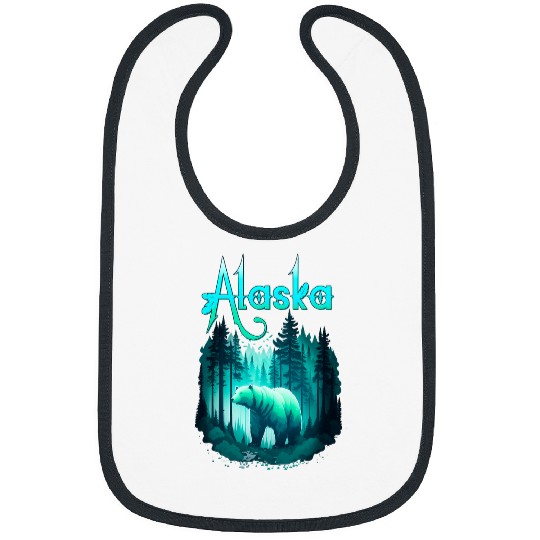 Alaska State Pride Alaska Glaciers with Alaskan White Bear Bibs