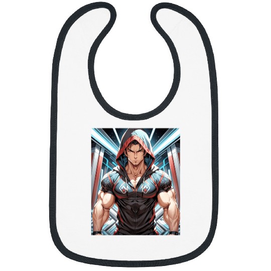 Anime Gym Workout Manga Japanese Motivation Design Print 1 Bibs