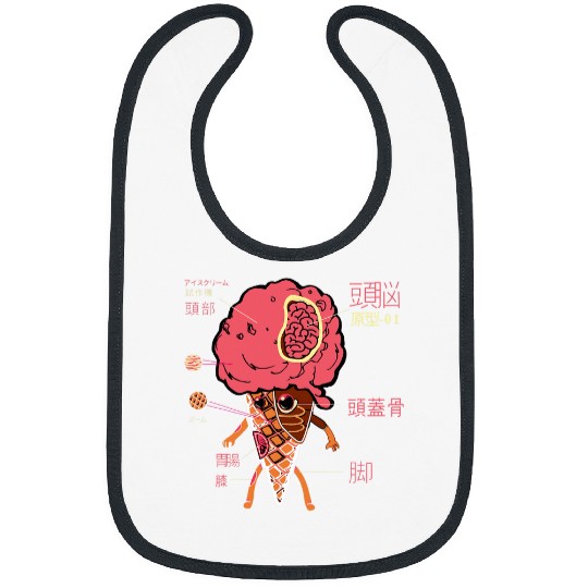 Funny Ice Cream Kaiju Japanese Anime Manga Cartoon Gift Bibs