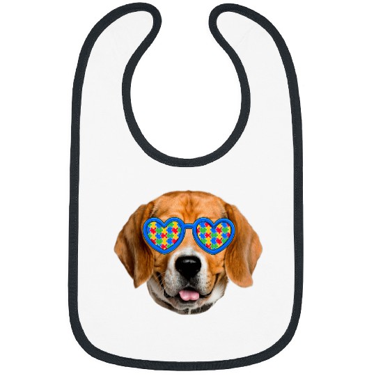 Beagle Dog Puzzle Sunglasses Autism Awareness Day Bibs