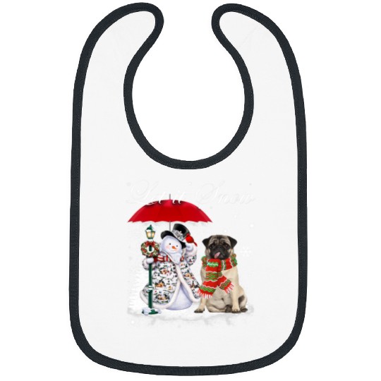 Pug Lover Santa Dog Christmas Snowman xmass Pajama 347 Pugs Dog Bibs