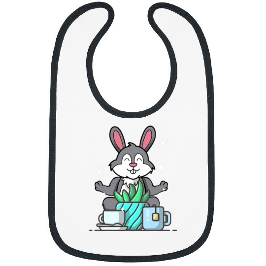 Namaste Yoga Cute Namaste Rabbit Do Yoga Gardening Lover Coffee Lover Meditation Bibs