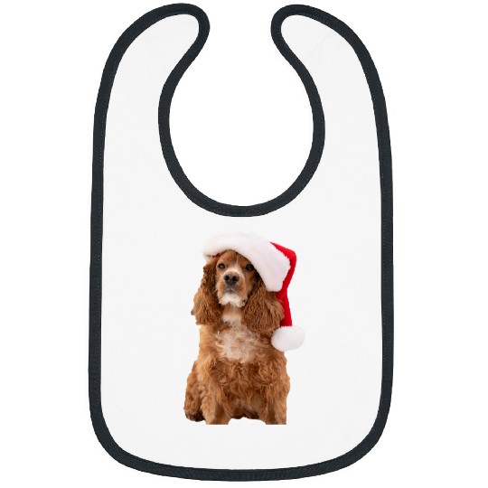 Dog Cocker Spaniel Cute Cocker Spaniel Santa Hat Funny Image Christmas Dog Bibs