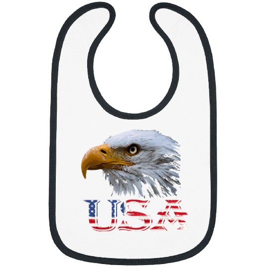 Bald Eagle with The USA Flag Fly the Flag and Love America Bibs
