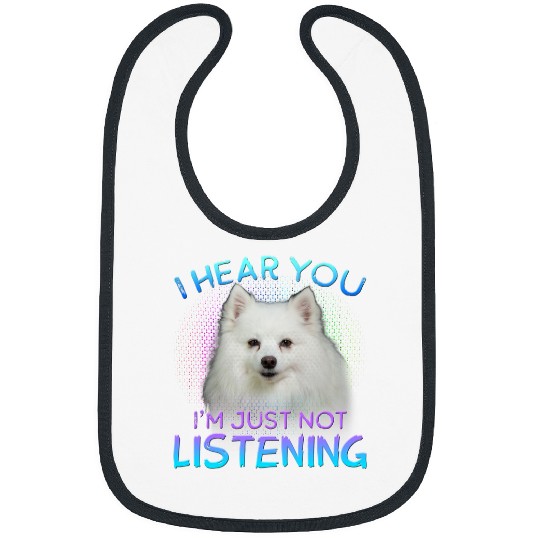 Cricket Fan WomeAmerican Eskimo Dog I hear you not listening 1ns Cricket Mom Cute Sporting Mom Gift Bibs