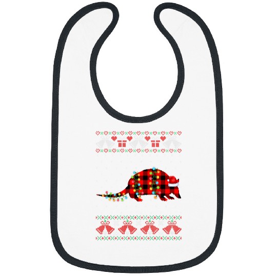 Funny Ugly Christmas Armadillo Animals Buffalo Red Plaid Bibs