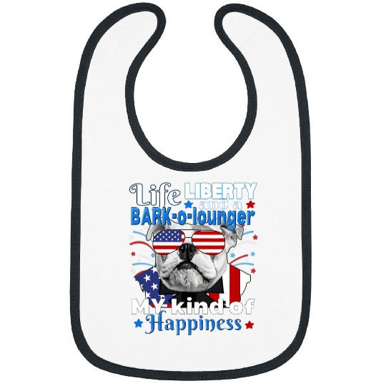 American Flag July 4 Bulldog Life Liberty BarkoLounger Bibs