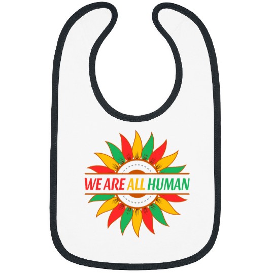 Black Is Beautiful We Are All Human African Flag Sunflower Bibs