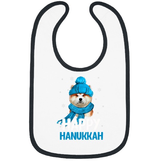 Happy Hanukkah Akita Chanukah Jewish Christmas Bibs