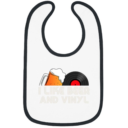 I Like Beer And Vinyl 2Vinyl Records Retro Design Bibs