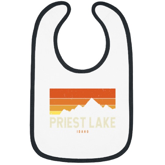 vintages Priest Lake Idaho Mountains Hiking Sunset Retro Bibs