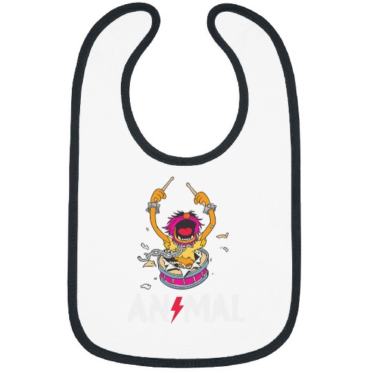 Funny Drummer Disney The Muppets Animal Rock And Roll Drums Graffiti Logo Bibs