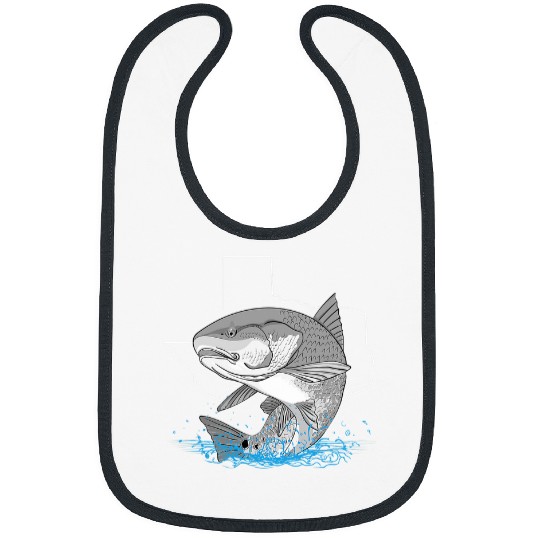 Funny Drummer Fishing Redfish Fishing Red Drum Tailing Texas Gulf Coast Redfishing Fisher Bibs