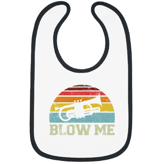 Funny Trumpet Player vintages Retro Blow Me Bibs