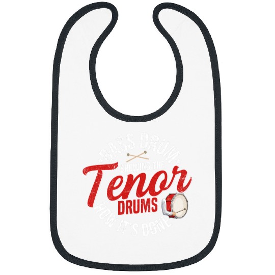 Drums Drummer Bass Drum Marching Band Design for a Bass drummer 2 Drums Bibs