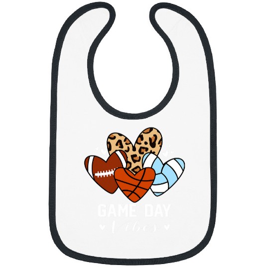 Sport Basketball Game Day Vibes Funny Basketball Volleyball Football Mom Bibs
