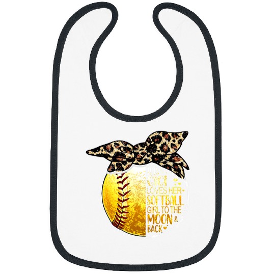Softball Gift Gigi vintages Leopard Messy Bun Bibs