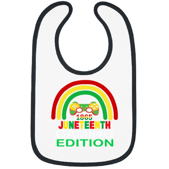 Black History Rainbow Juneteenth 1865 Gamer Gifts Bibs