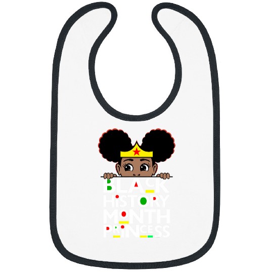 Black History Month Princess Melanin Girl Brown Skin Girls 1 Bibs
