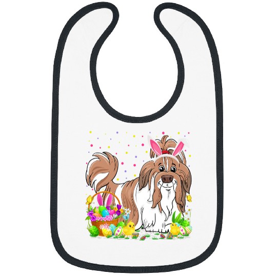 Easter Shih Tzu Dog Bunny Egg Hunting Shih Tzu Easter Sunday Bibs
