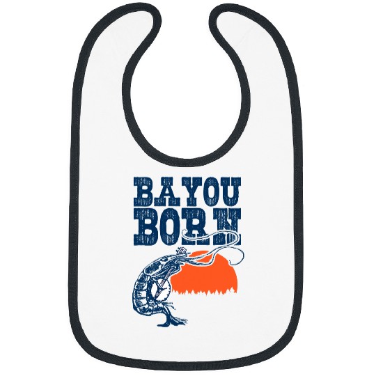 Funny Banjo Shrimp Gift Playing Banjo Bayou Born Pride Retro Louisiana Bibs