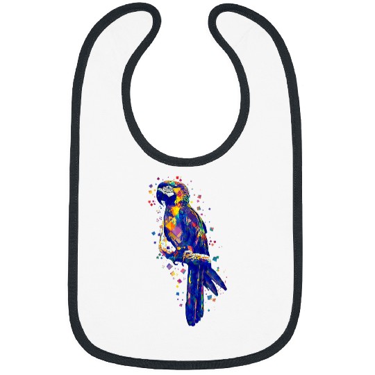 Colorful Pop Art True Parrot Scarlet Macaw Parrot Bird Bibs