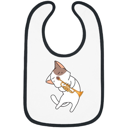 Funny Trumpet Lover Cat Trumpet 6 Bibs