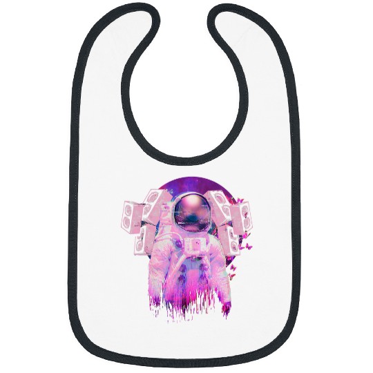 Funny Drummer Astronauthelmet Spaceshuttle Drum n Bass Gabber Frenchcore 4 Bibs