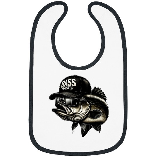 Big Bass Fish Master Dad Papa Trucker Hat Fishing Fisherman Bibs