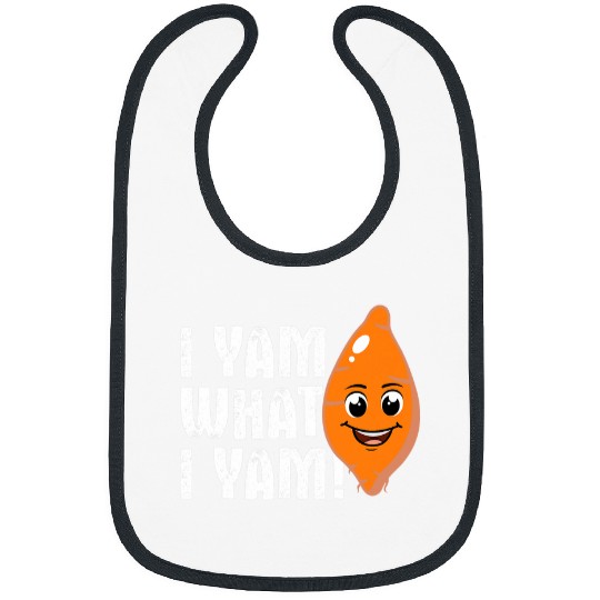 I Yam what I Yam Funny Sweet Potato Cartoon Illustration Bibs