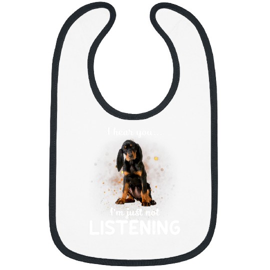 Black and Tan Coonhound I hear you not listening 1 Bibs