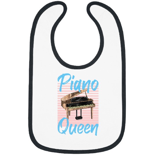 Funny Piano Music Pianist Girls Women Orchestra Classical Music Piano Queen Bibs