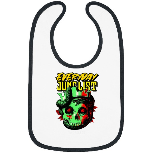 Funny Drummer Skeletons Skulls Drum N Bass Music Liquid Skull Jungle EDM DnB Skull Bibs