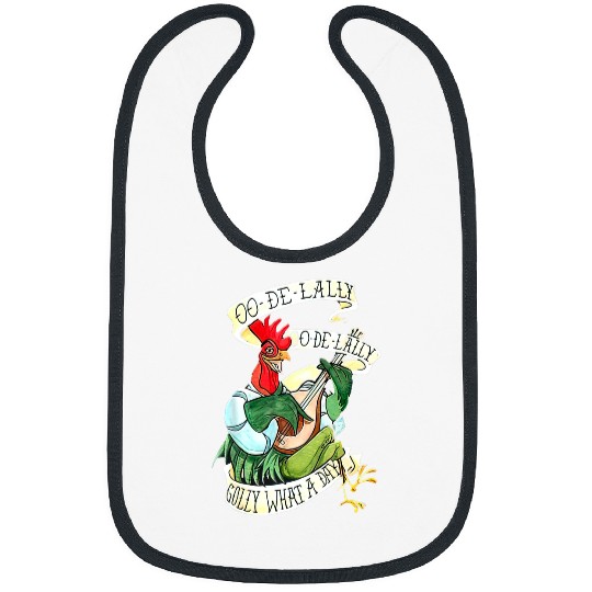 Funny Guitar Chicken Poultry Guitarist OO DE LALLY GOLLY What A Day Rooster Playing Guitarist Bibs