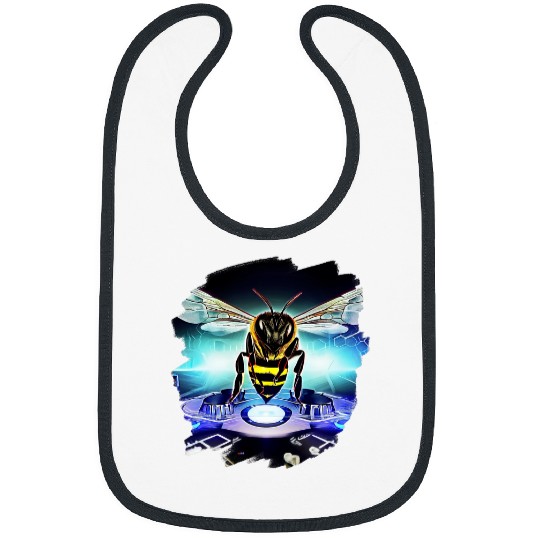Bee DJ Record Techno Music Cool Beekeeper Bees 1 Bibs