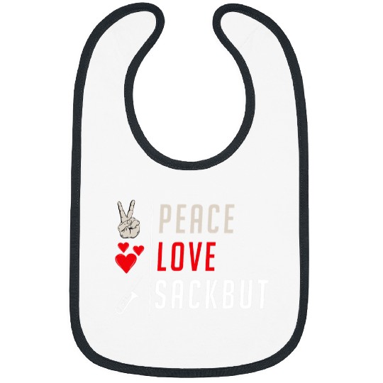 Funny trombones Peace Love Sackbut Music Instrument trombones Player Bibs