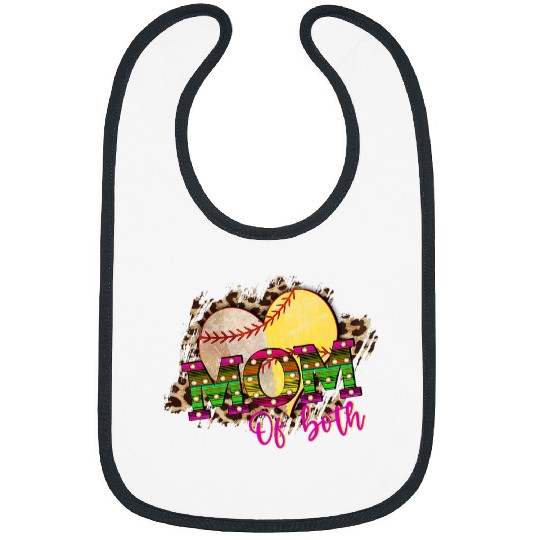 Sport Baseball Womens Mom of Both for Women Baseball Softball for Moms Bibs