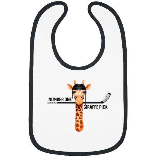 Sport Hockey Number One Giraffe Pick Funny Hockey Giraffe Bibs