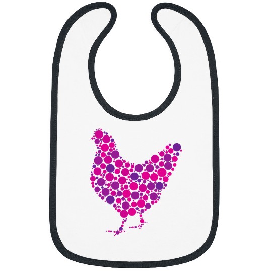 Cute Color Dot chicken Lover chickens International Dot Day Bibs