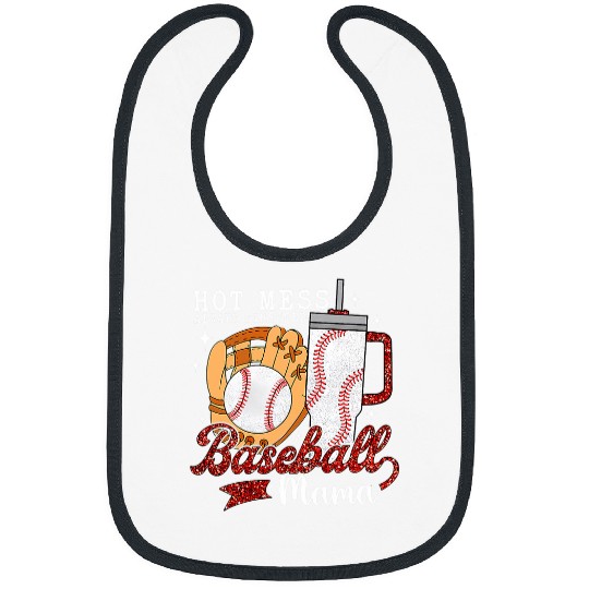 Hot Mess Always Stressed Baseball Mama Tumbler Game Day Mom Bibs
