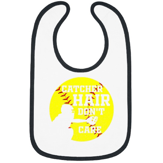 Sport Baseball Catcher Hair Dont Care Softball Bibs
