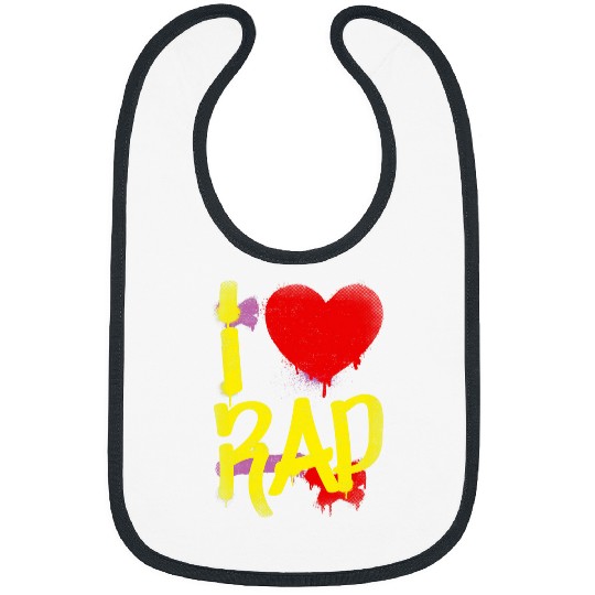 I Love Rap 80s 90s Hip Hop Rap Old School Graffiti Bibs