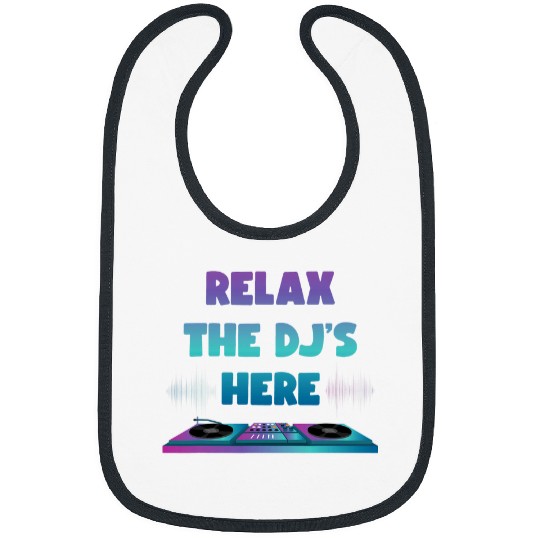 DJ Vinyl Turntable Saying Techno Music Synthesizer Bibs