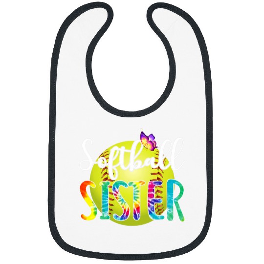 Sport Baseball women softball sister love baseball tie dye mom Bibs