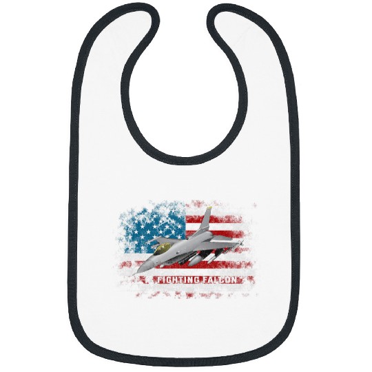 F16 Fighter Airplane US Flag F16 Pilot Veteran Bibs