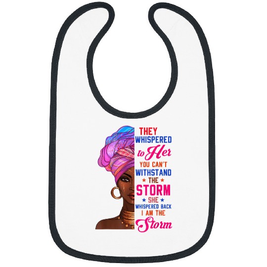 Black History Month African Woman Afro I Am The Storm Bibs