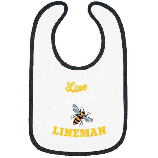 I Love BeeIng A Lineman Honey Bee Job Profession Bibs