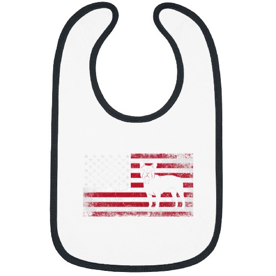 Dog French Bulldog 4th of July American Flag USA America 1 Bibs